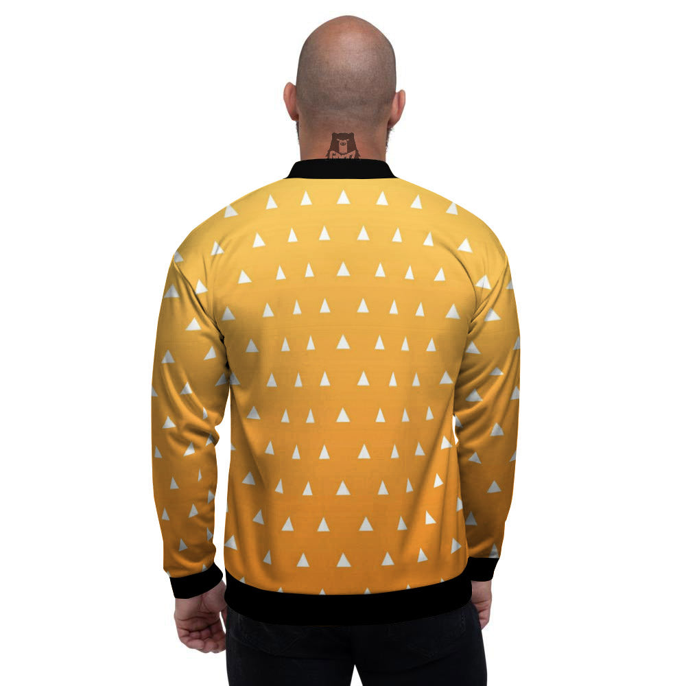 Zenitsu Print Pattern Men's Bomber Jacket-grizzshop