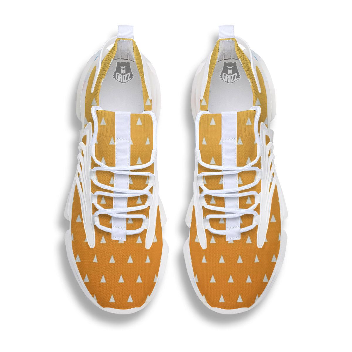 Zenitsu Print Pattern White Gym Shoes-grizzshop