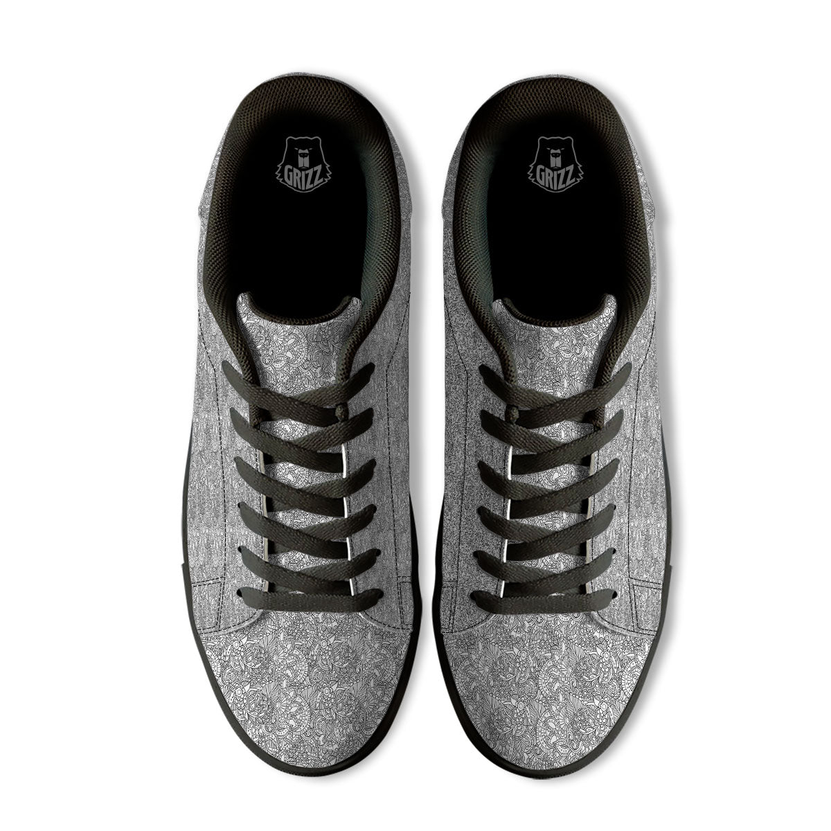 Zentangle Ethnic Print Pattern Black Low Top Sneakers-grizzshop