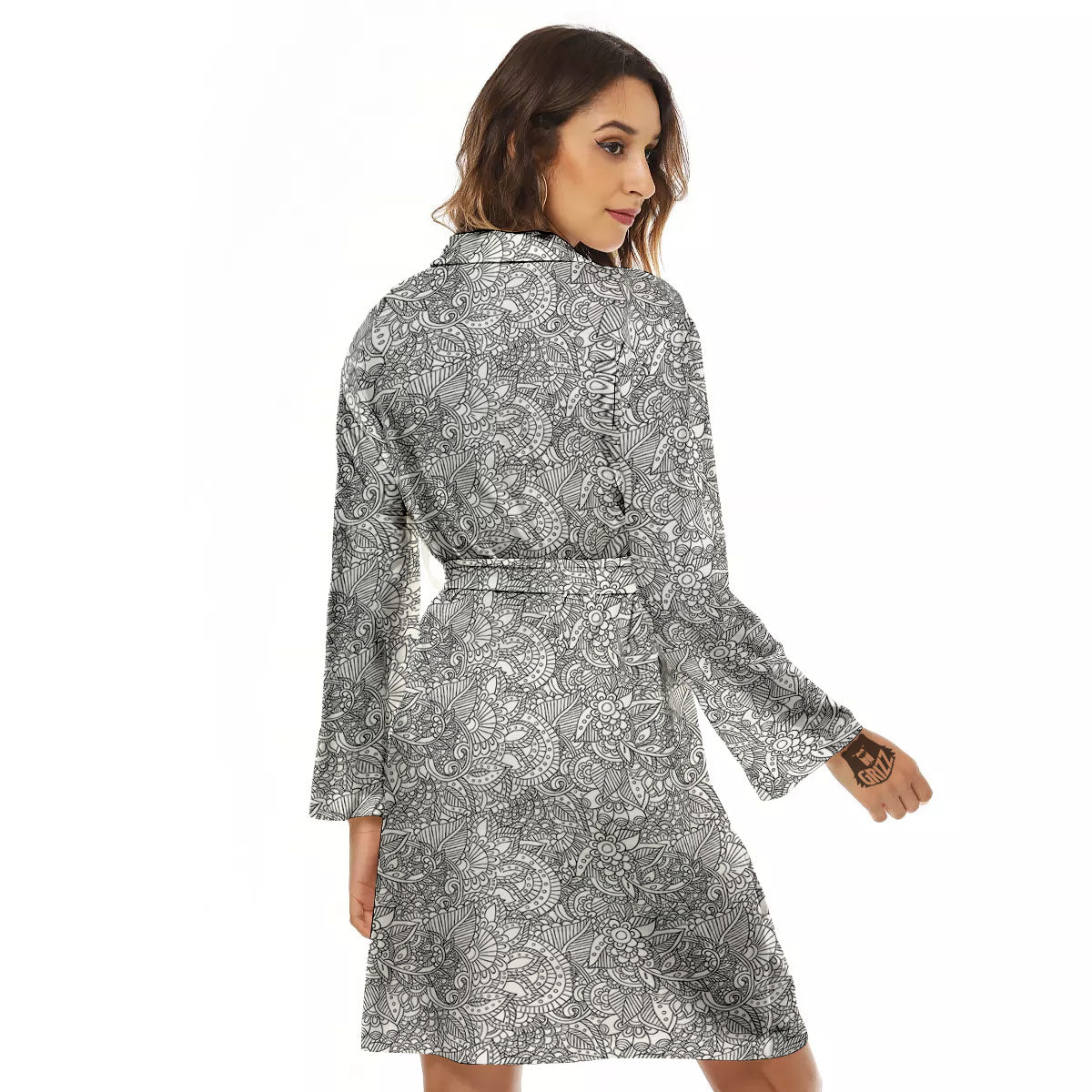 Zentangle Ethnic Print Pattern Women's Robe-grizzshop