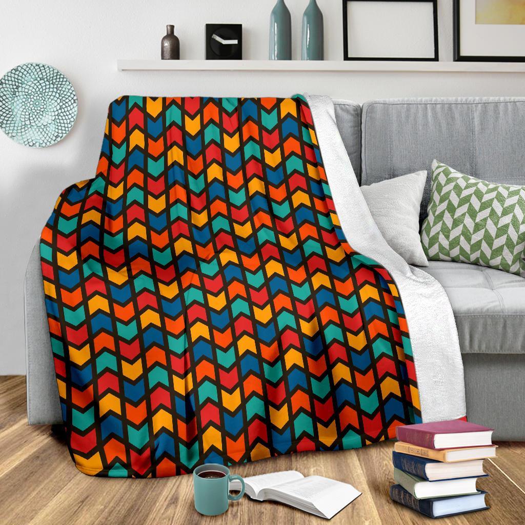 Zig Zag Colorful Pattern Print Blanket-grizzshop