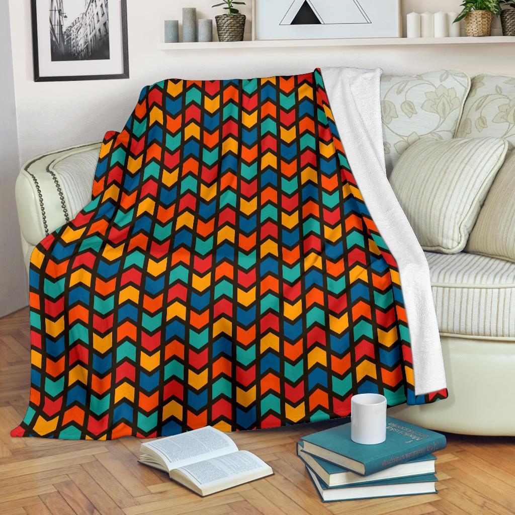 Zig Zag Colorful Pattern Print Blanket-grizzshop