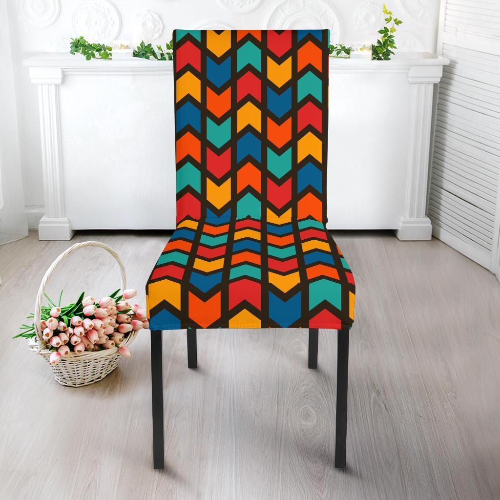 Zig Zag Colorful Pattern Print Chair Cover-grizzshop