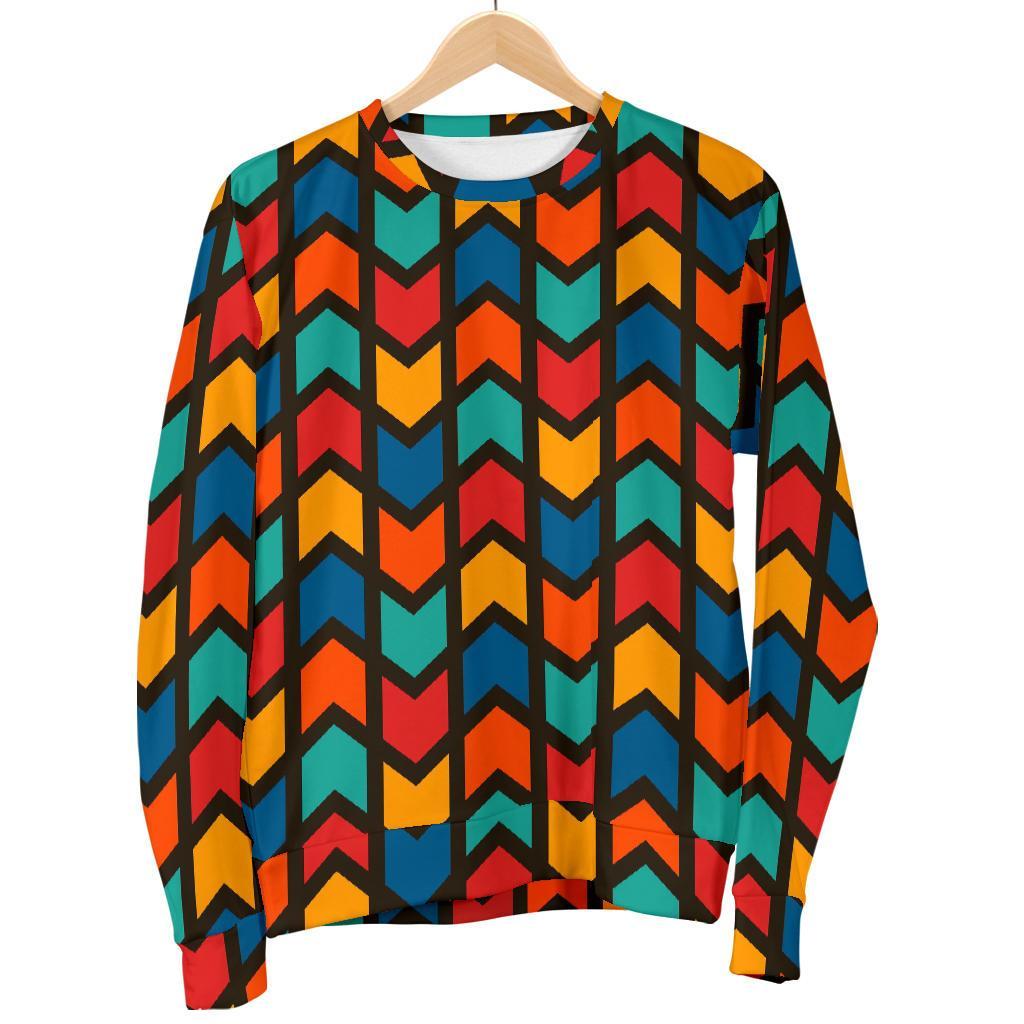 Zig Zag Colorful Pattern Print Women's Sweatshirt-grizzshop