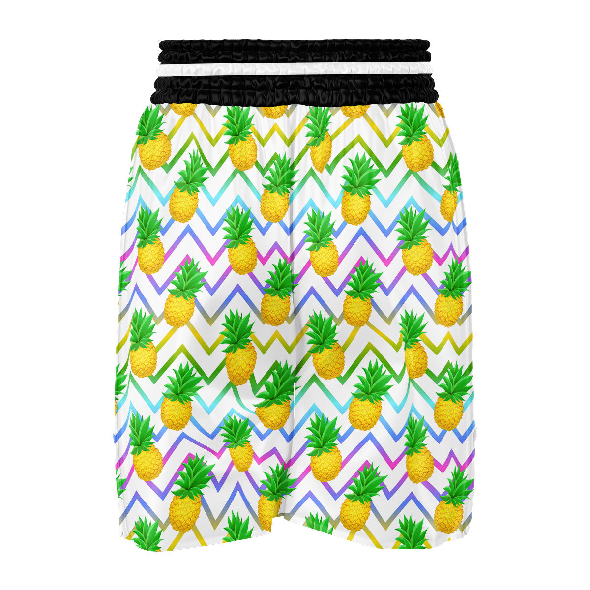 Zig Zag Neon Pineapple Print Pattern Boxing Shorts-grizzshop