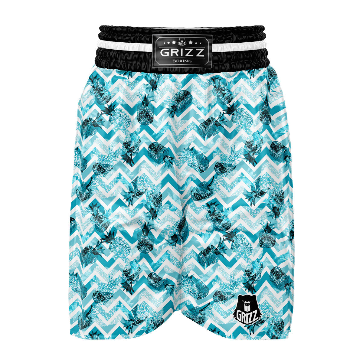 Zig Zag Pastel Pineapple Print Pattern Boxing Shorts-grizzshop