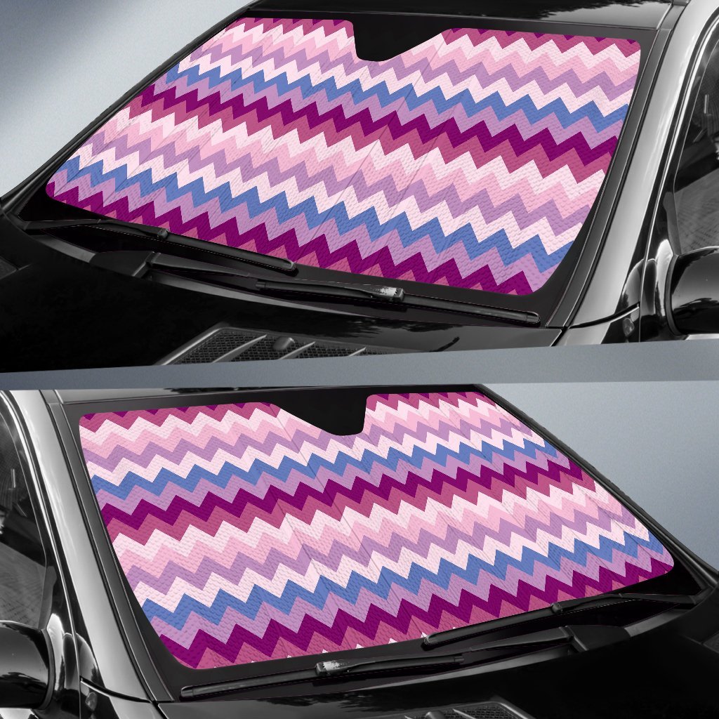 Zig Zag Pattern Print Car Sun Shade-grizzshop