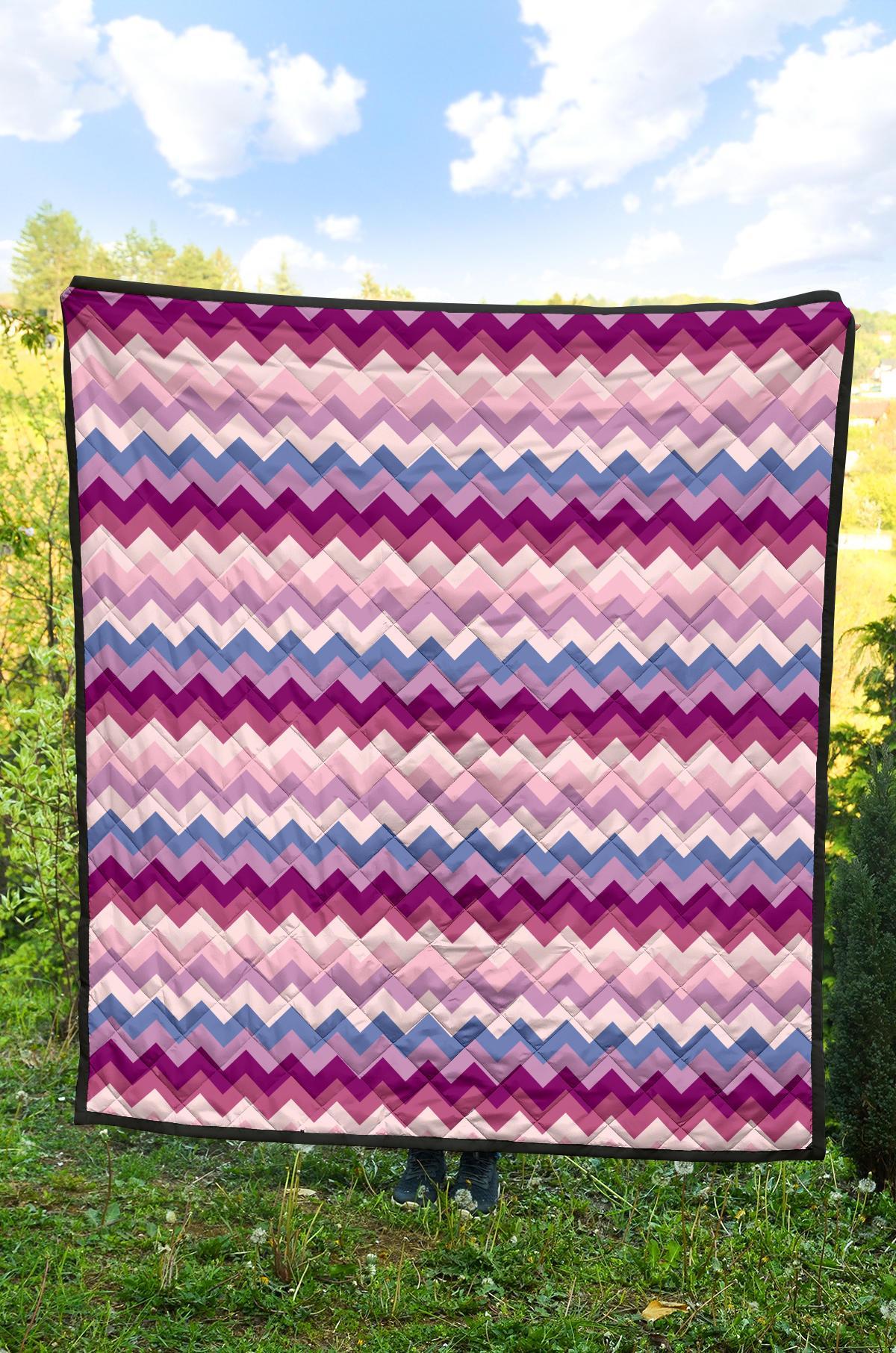 Zig Zag Pattern Print Quilt-grizzshop
