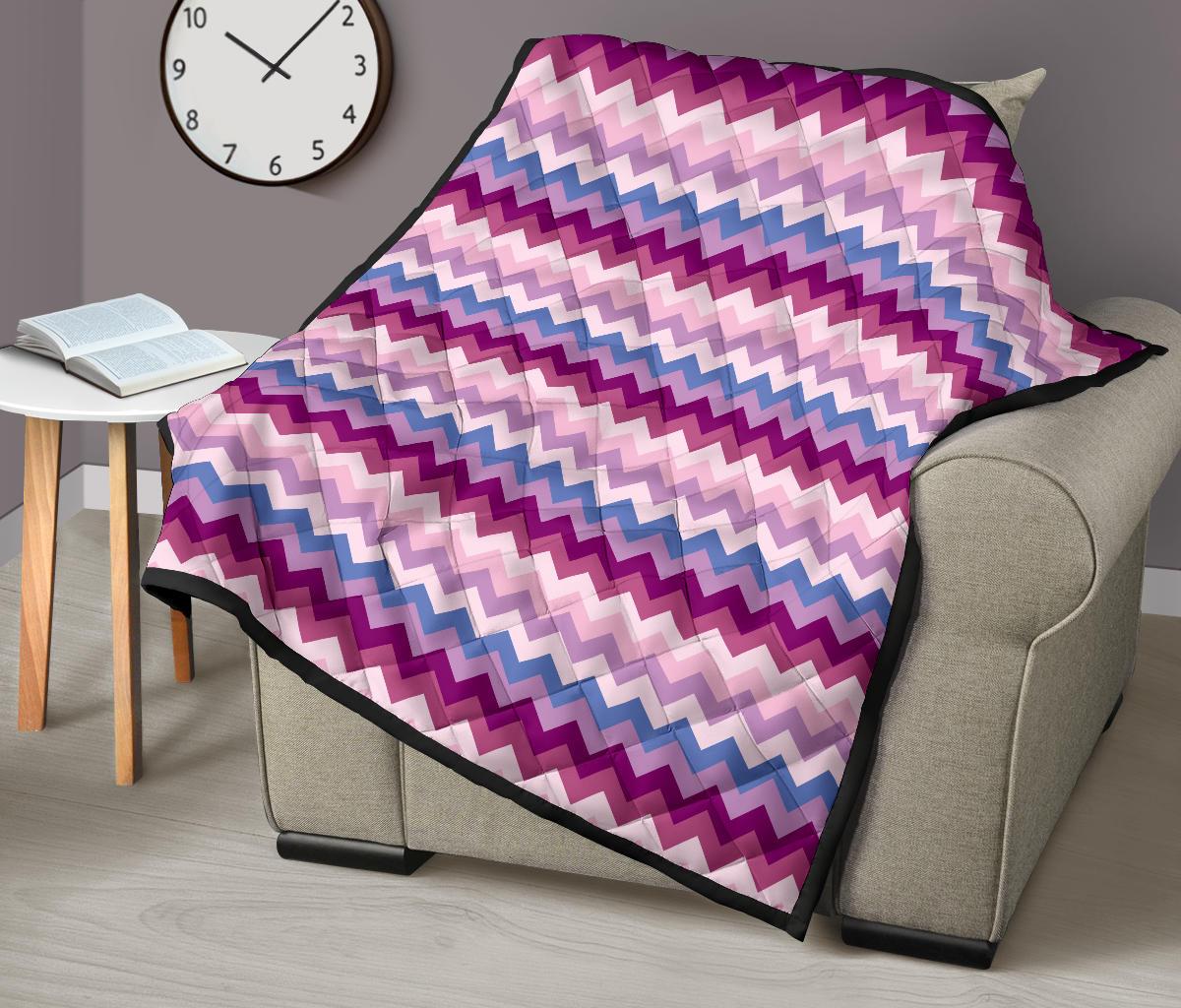 Zig Zag Pattern Print Quilt-grizzshop