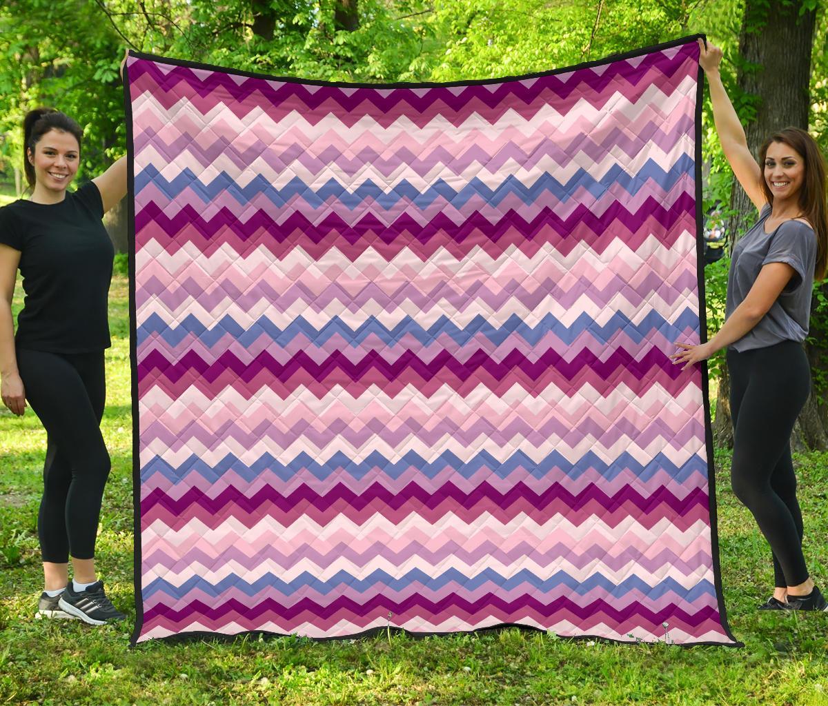 Zig Zag Pattern Print Quilt-grizzshop