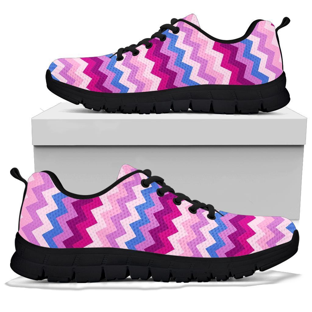 Zig Zag Pattern Print Sneaker Shoes For Men Women-grizzshop