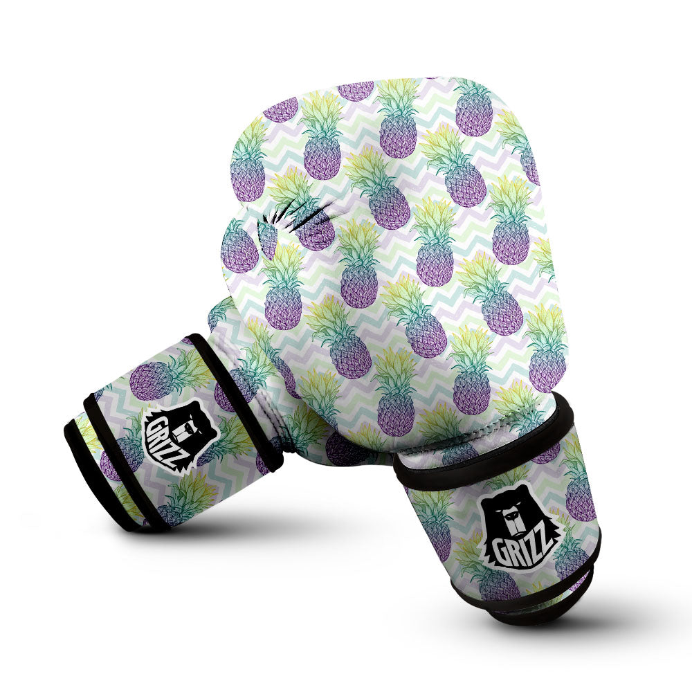 Zig Zag Pineapple Bright Print Pattern Boxing Gloves-grizzshop