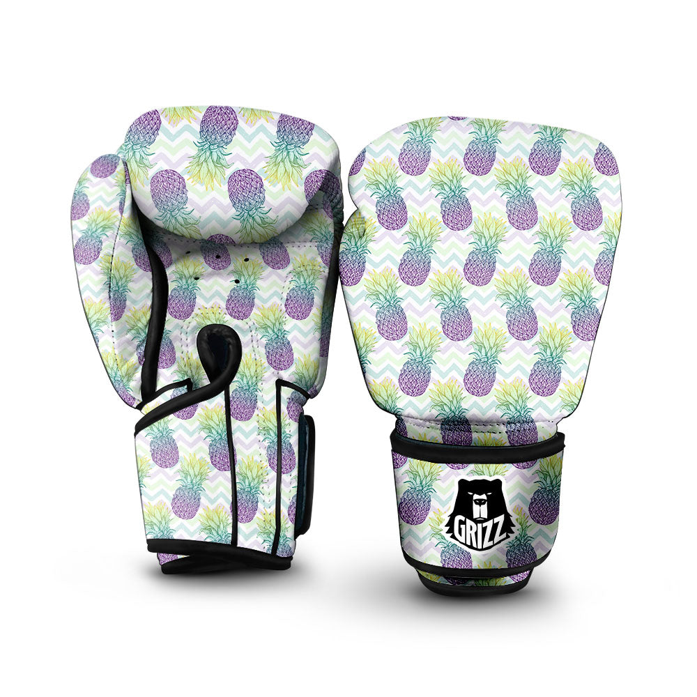 Zig Zag Pineapple Bright Print Pattern Boxing Gloves-grizzshop