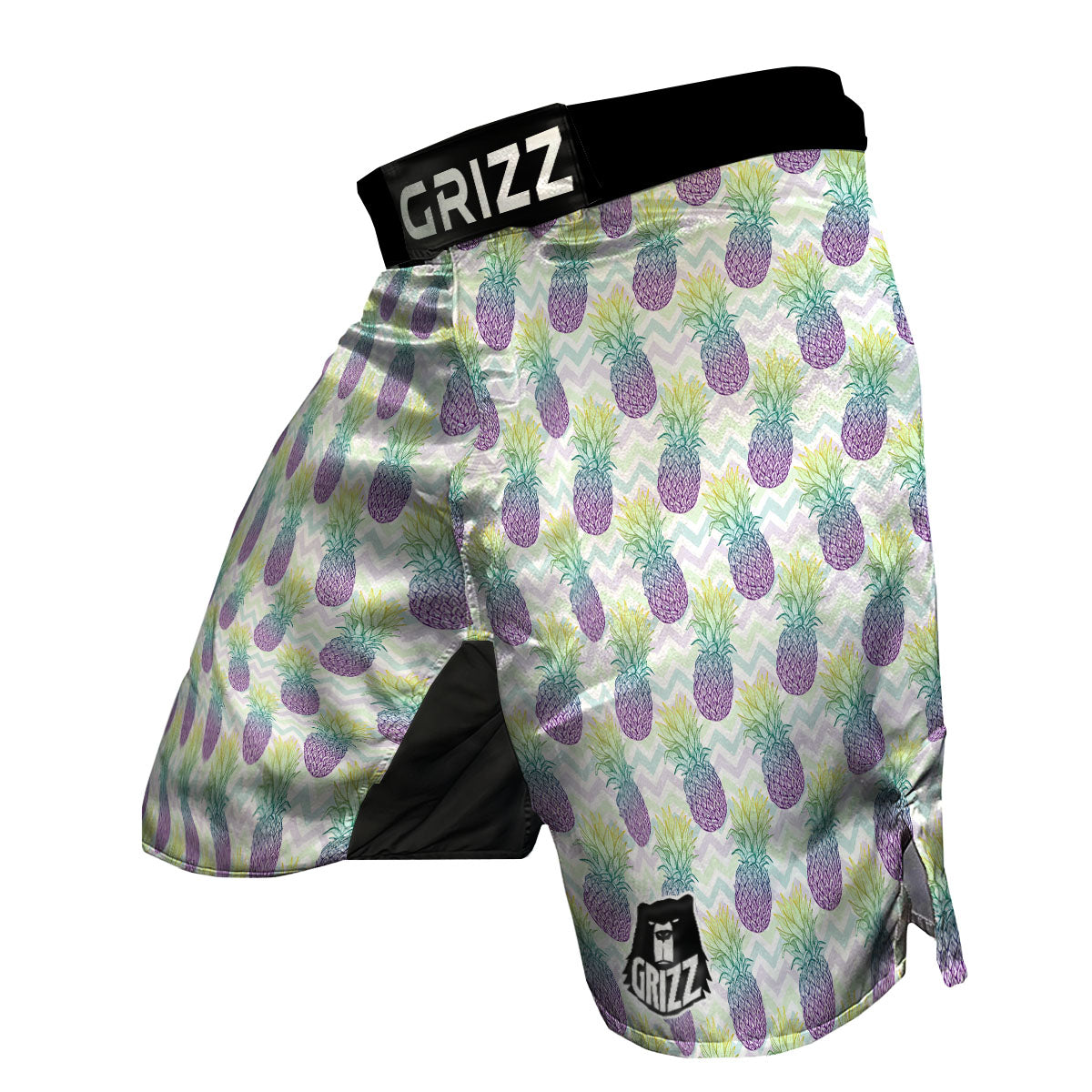 Zig Zag Pineapple Bright Print Pattern MMA Shorts-grizzshop