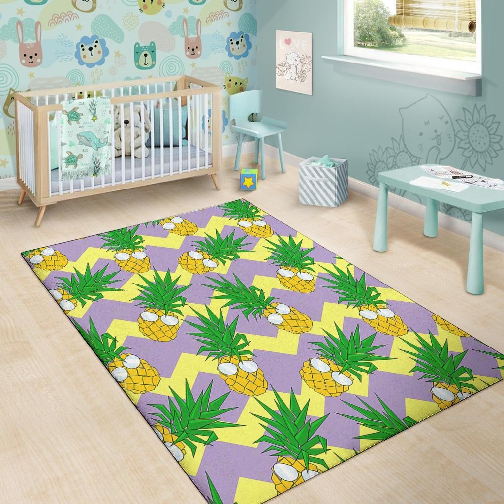 Zig Zag Pineapple Print Floor Mat-grizzshop