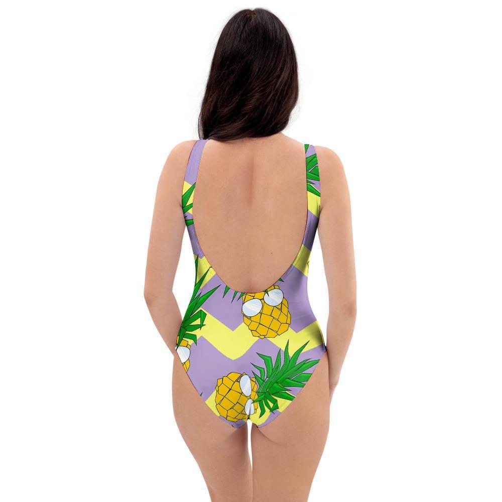Zig Zag Pineapple Print One Piece Swimsuite-grizzshop