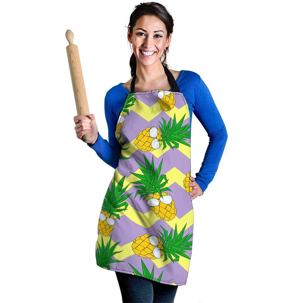 Zig Zag Pineapple Print Women's Apron-grizzshop
