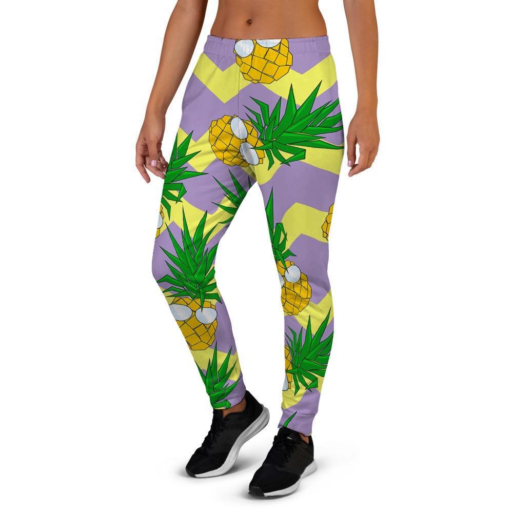 Zig Zag Pineapple Print Women's Joggers-grizzshop