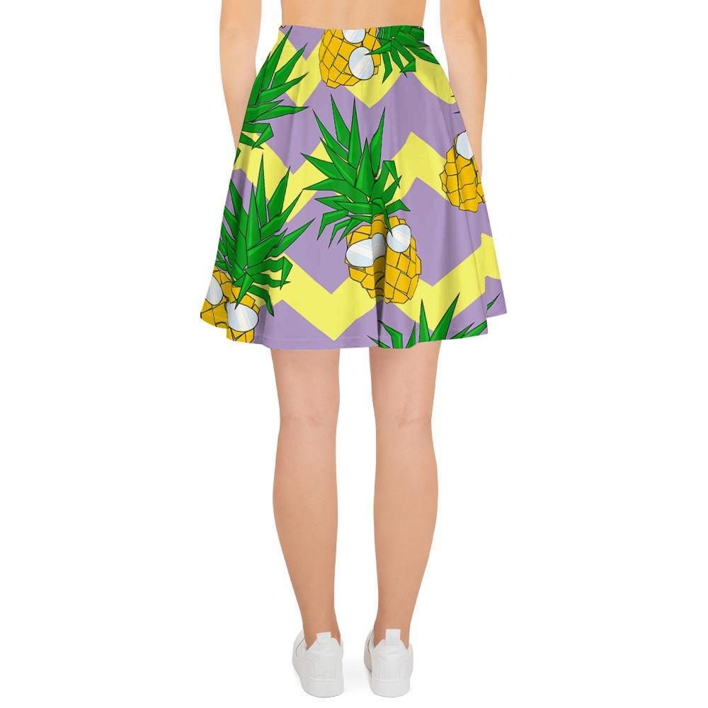 Zig Zag Pineapple Print Women's Skirt-grizzshop