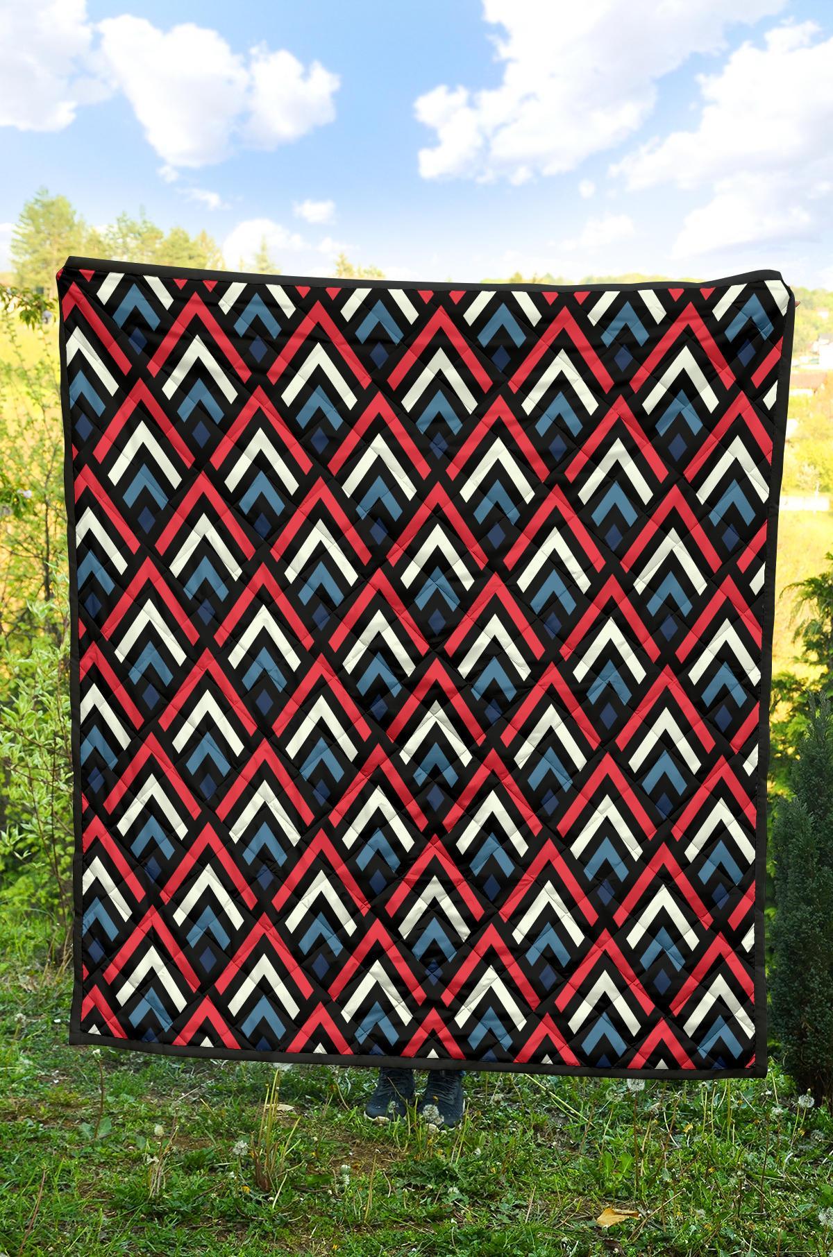 Zig Zag Print Pattern Quilt-grizzshop