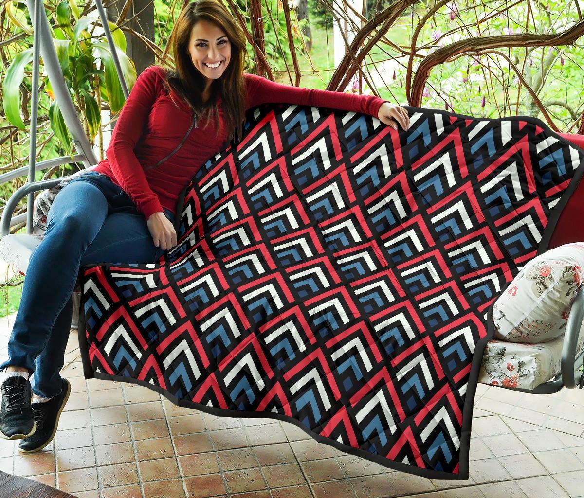 Zig Zag Print Pattern Quilt-grizzshop