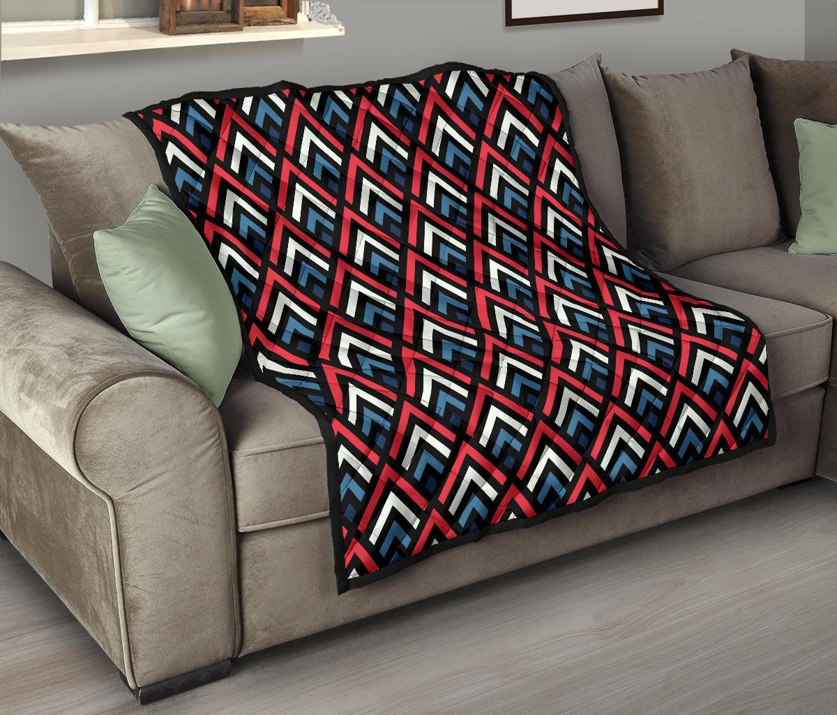 Zig Zag Print Pattern Quilt-grizzshop