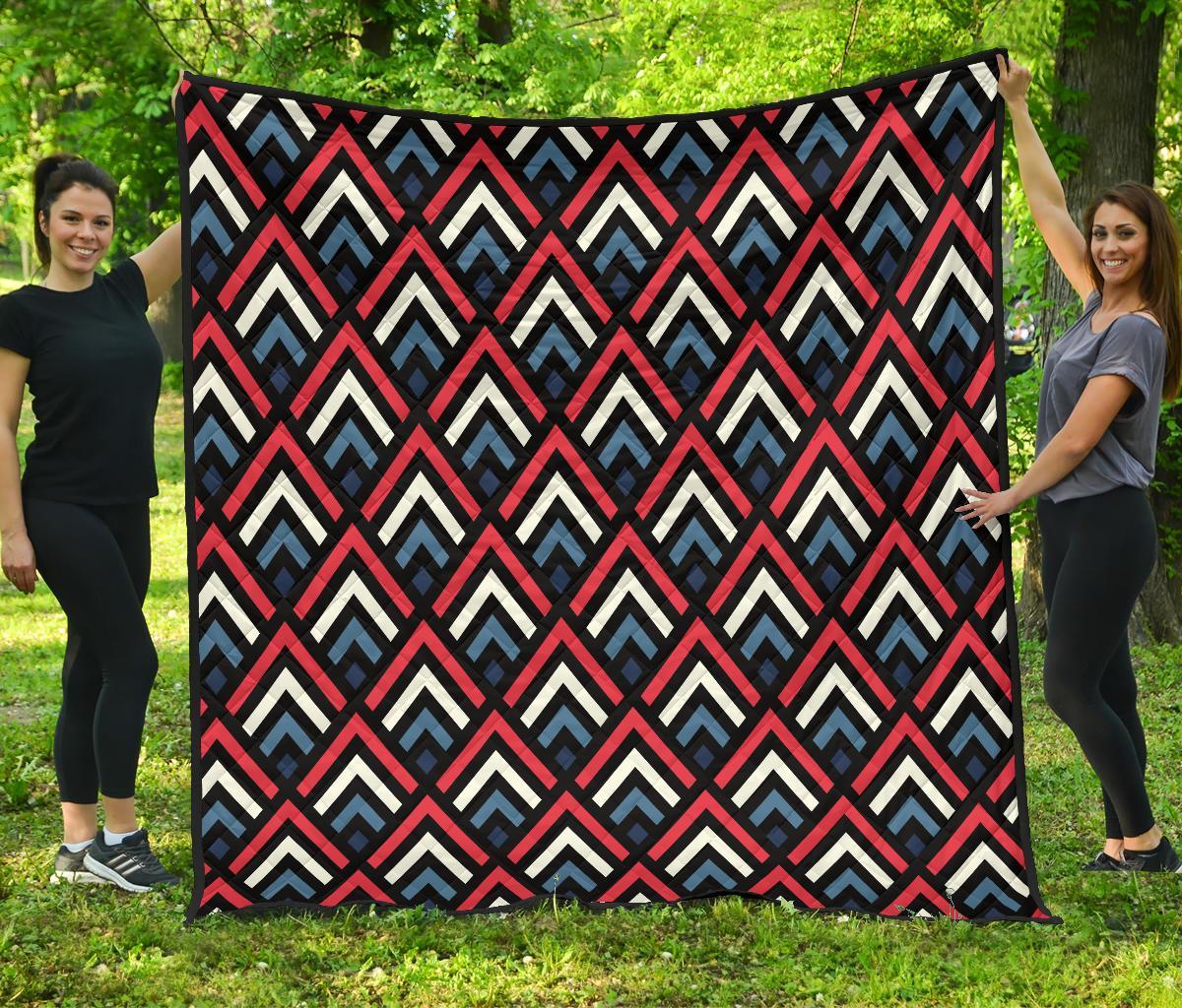 Zig Zag Print Pattern Quilt-grizzshop