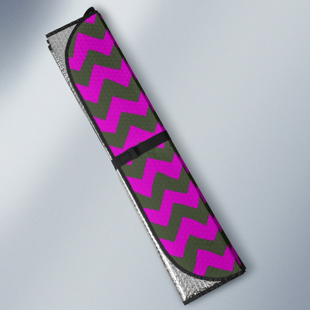 Zig Zag Purple Pattern Print Car Sun Shade-grizzshop