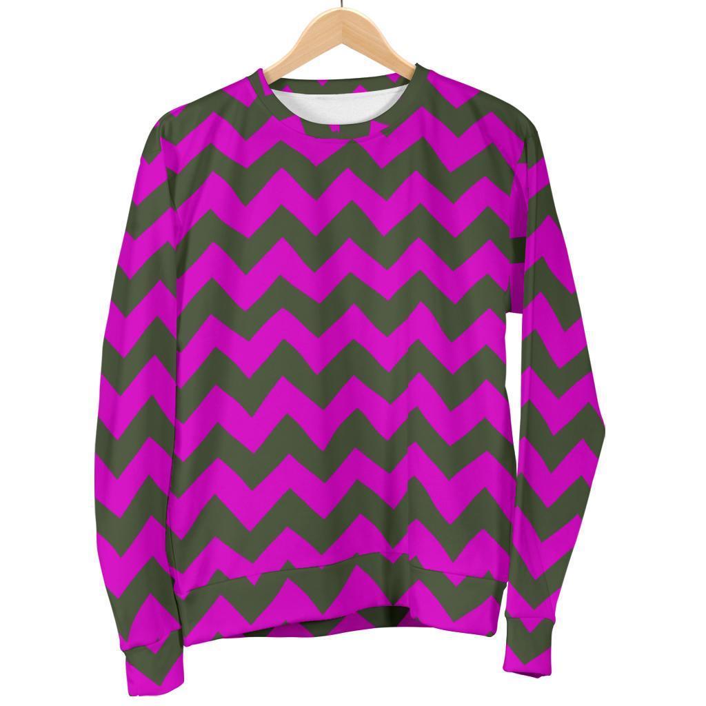 Zig Zag Purple Pattern Print Women's Sweatshirt-grizzshop