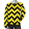 Zig Zag Yellow Pattern Print Women's Sweatshirt-grizzshop