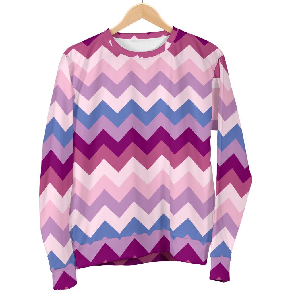 Zig Zag Pattern Print Women's Sweatshirt-grizzshop