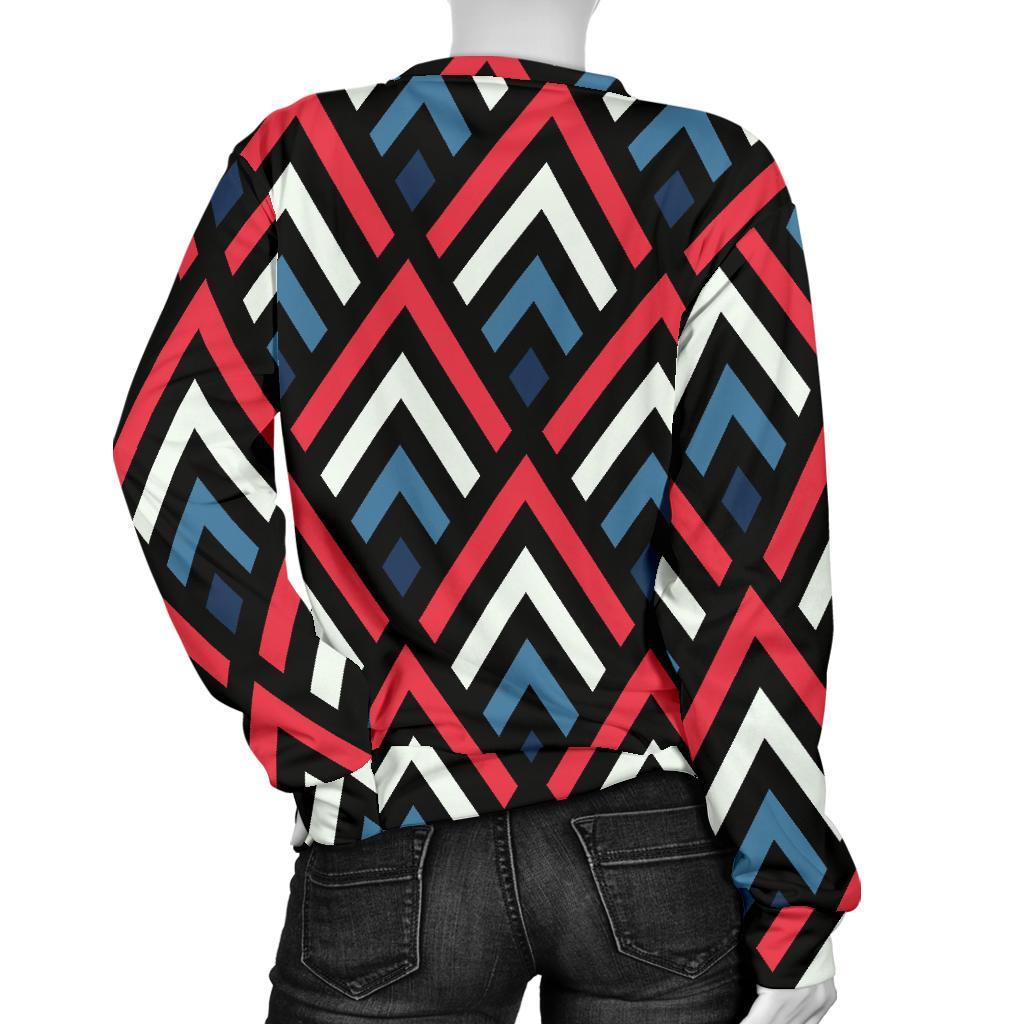 Zig Zag Print Pattern Women's Sweatshirt-grizzshop