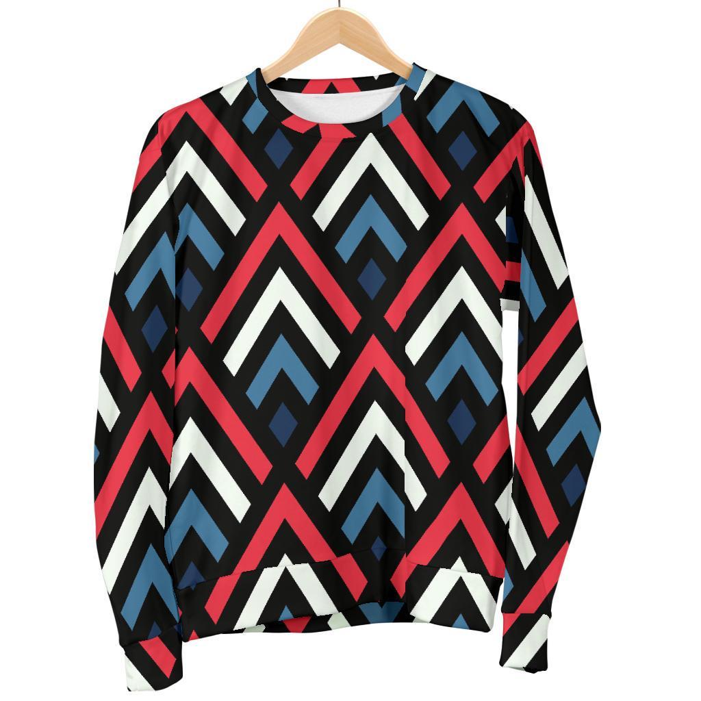 Zig Zag Print Pattern Women's Sweatshirt-grizzshop