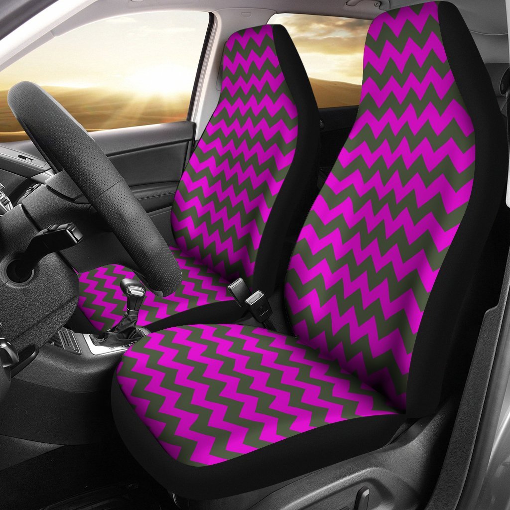 Zig Zag Purple Pattern Print Universal Fit Car Seat Covers-grizzshop