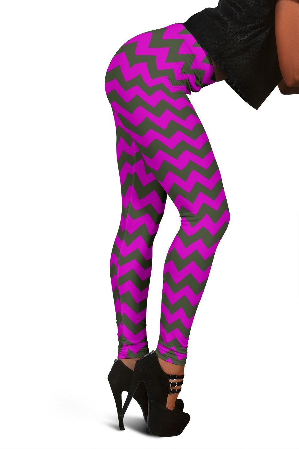 Zig Zag Purple Pattern Print Women Leggings-grizzshop