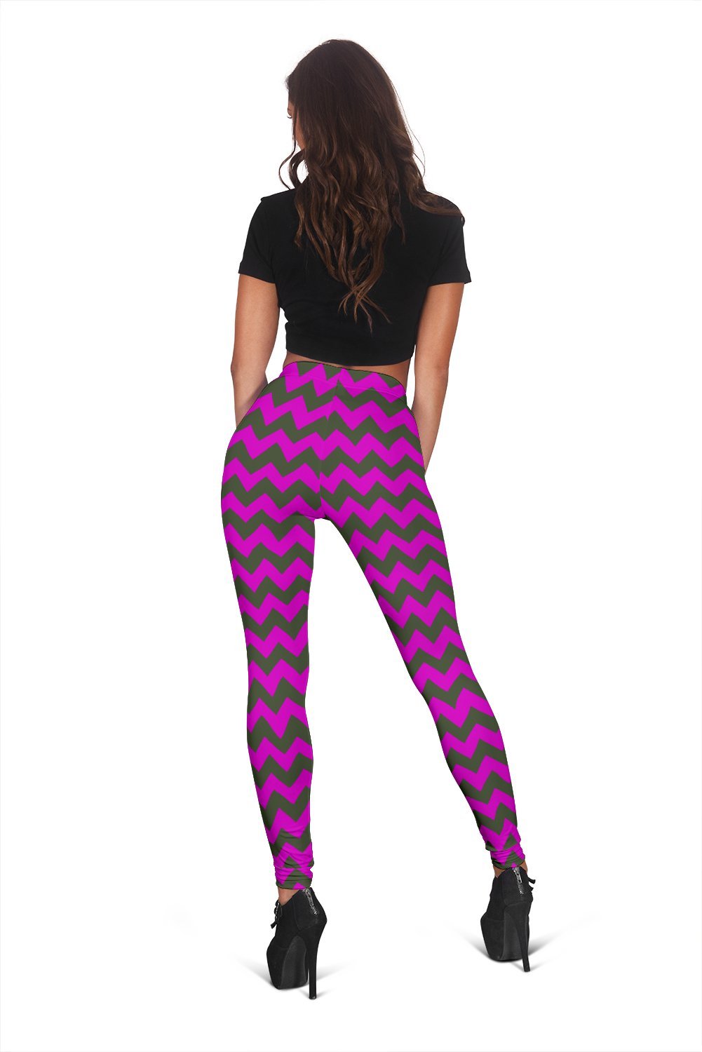 Zig Zag Purple Pattern Print Women Leggings-grizzshop