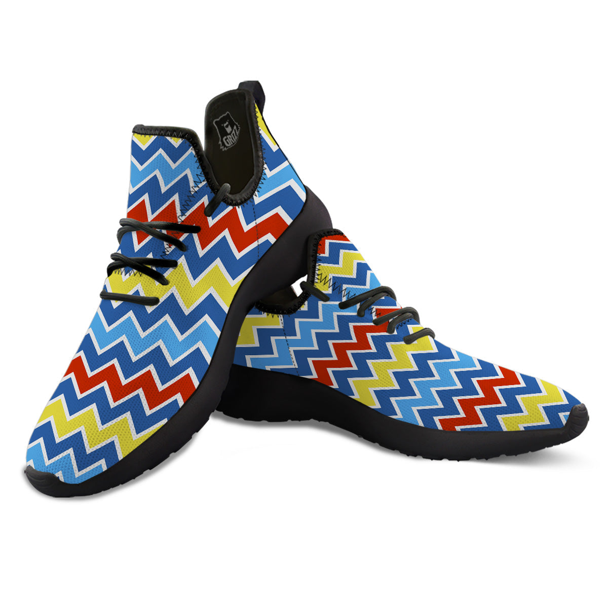 Zigzag Autism Awareness Color Print Pattern Black Athletic Shoes-grizzshop