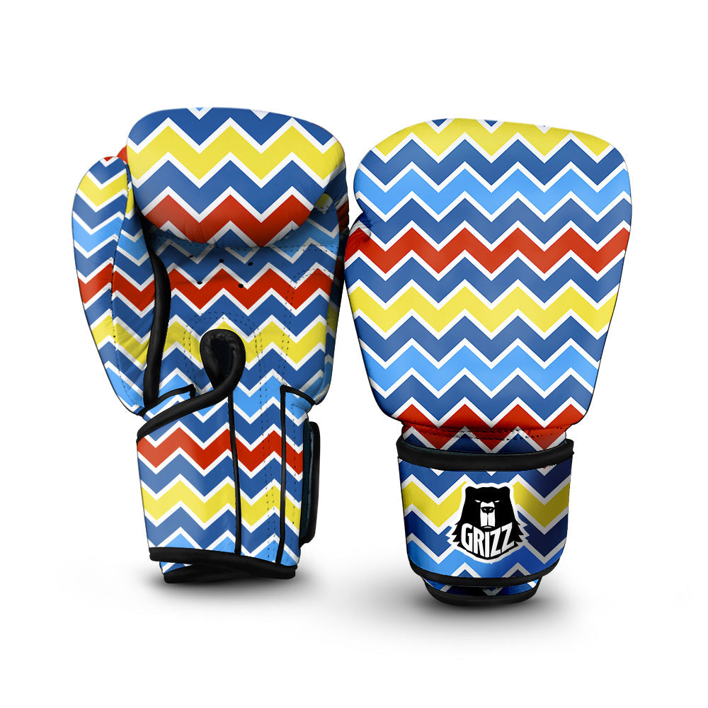Zigzag Autism Awareness Color Print Pattern Boxing Gloves-grizzshop