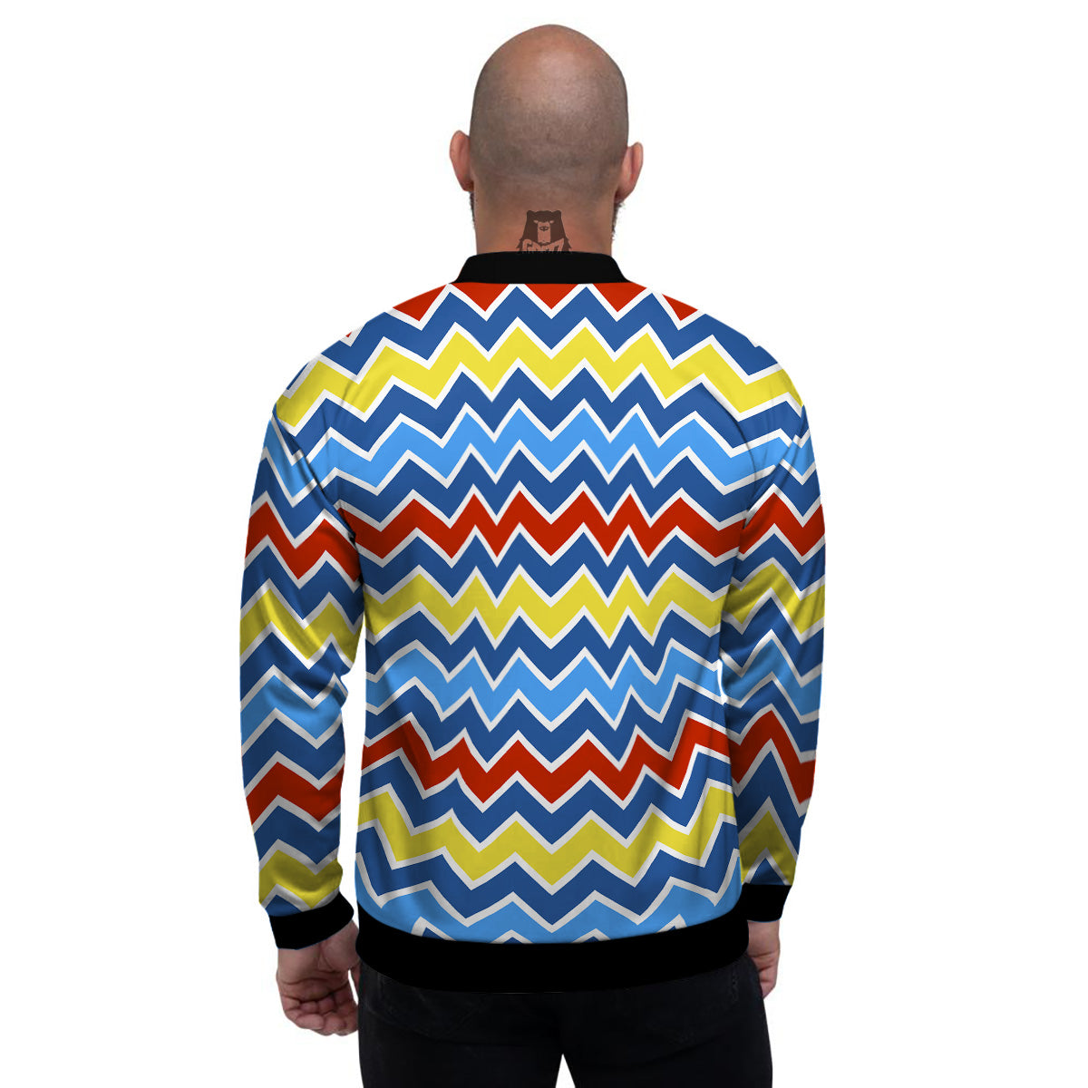Zigzag Autism Awareness Color Print Pattern Men's Bomber Jacket-grizzshop