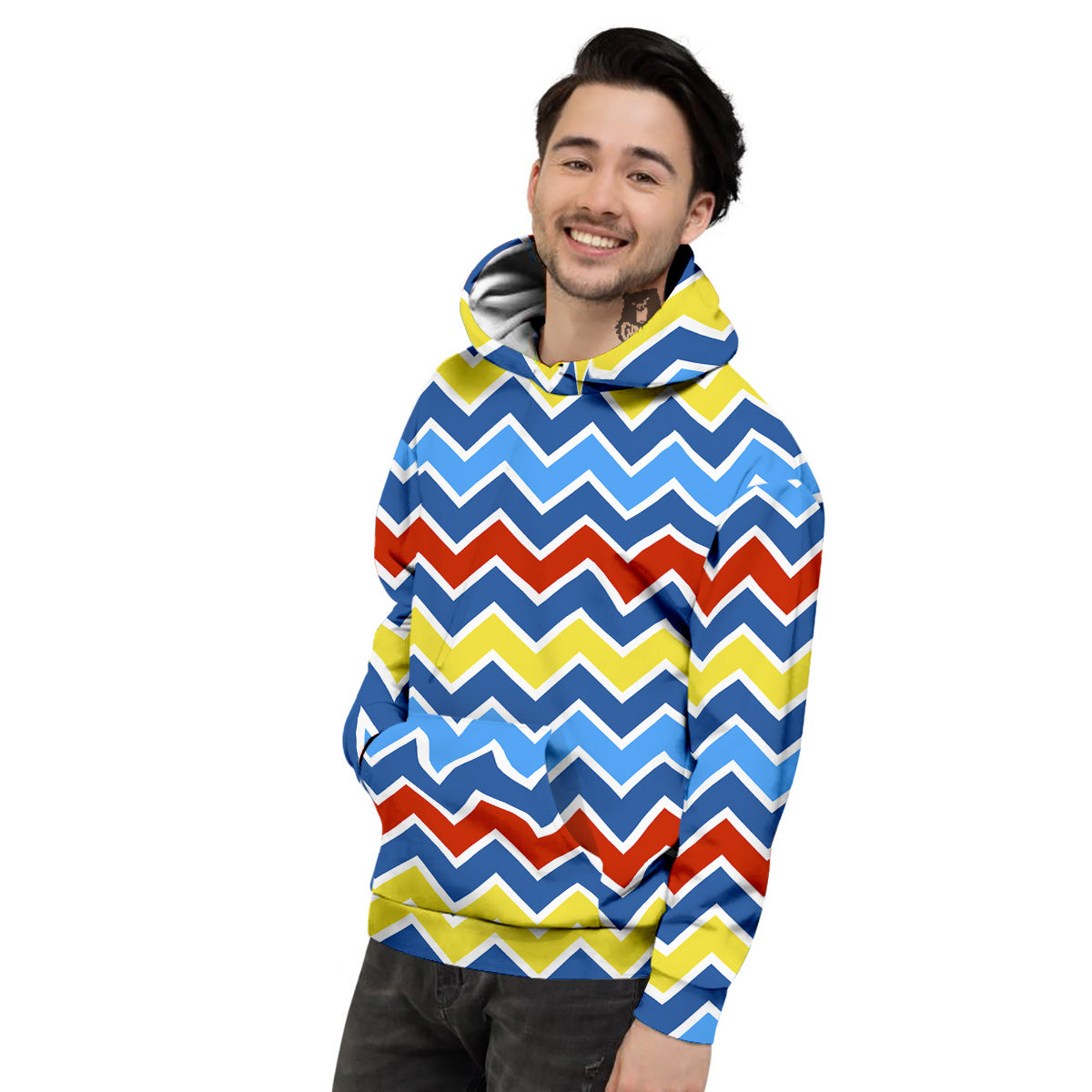 Zigzag Autism Awareness Color Print Pattern Men's Hoodie-grizzshop