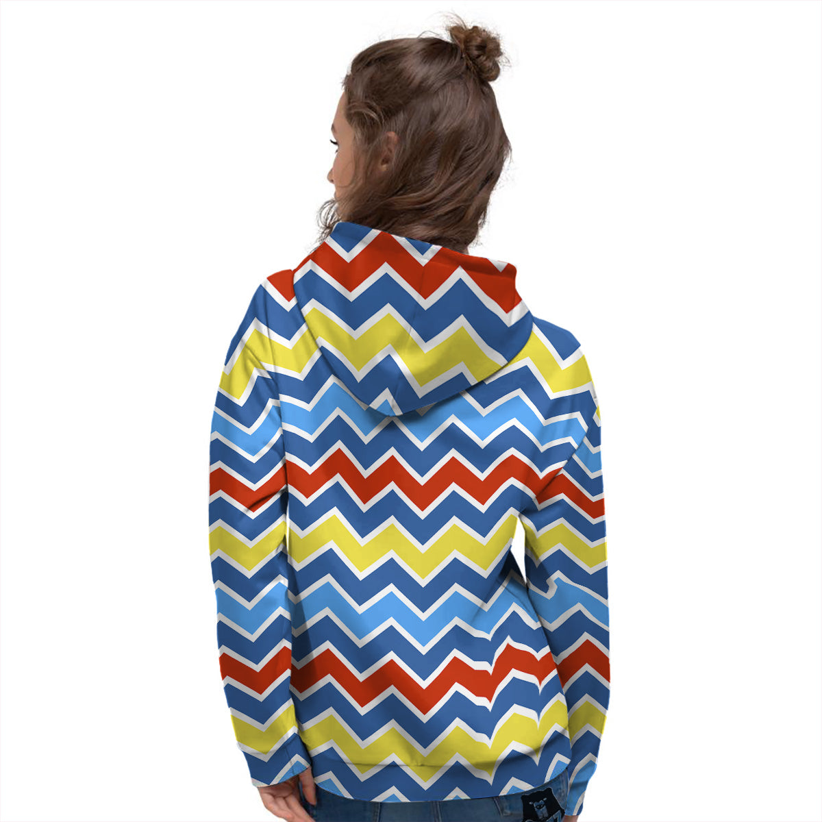 Zigzag Autism Awareness Color Print Pattern Women's Hoodie-grizzshop