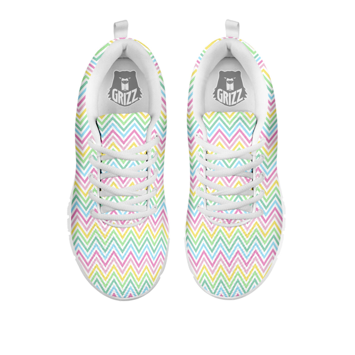 Zigzag Colorful Print Pattern White Sneaker-grizzshop