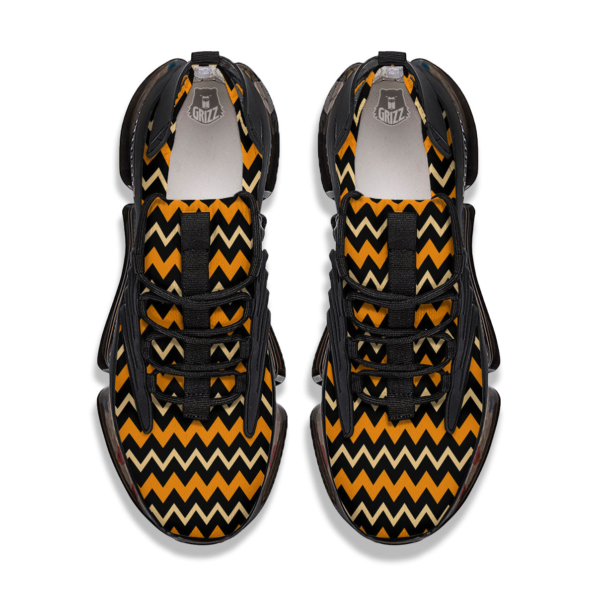 Zigzag Halloween Print Pattern Black Gym Shoes-grizzshop