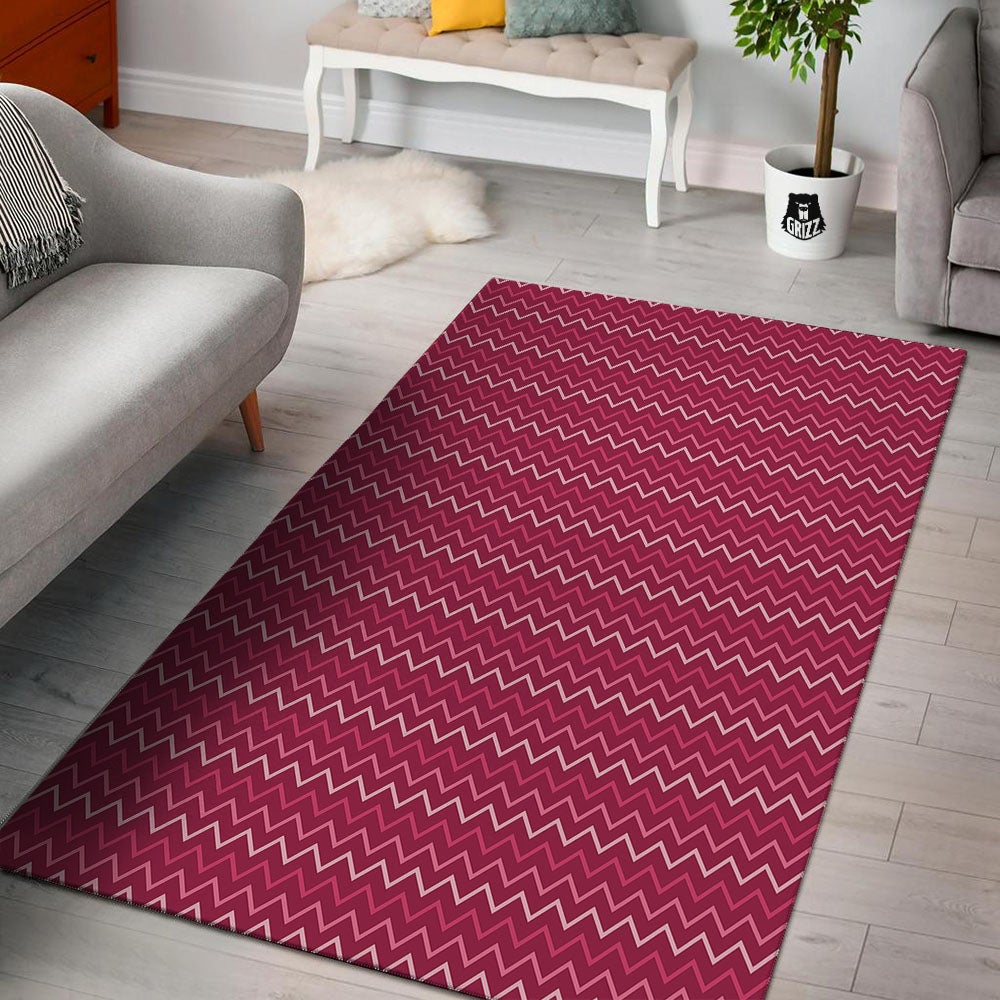 Zigzag Magenta Pink Print Pattern Floor Mat-grizzshop