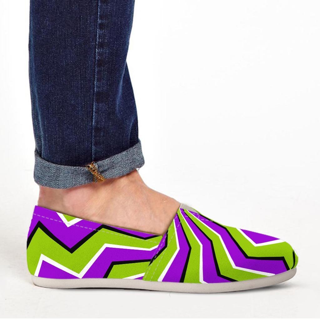 Zigzag Optical illusion Canvas Shoes-grizzshop