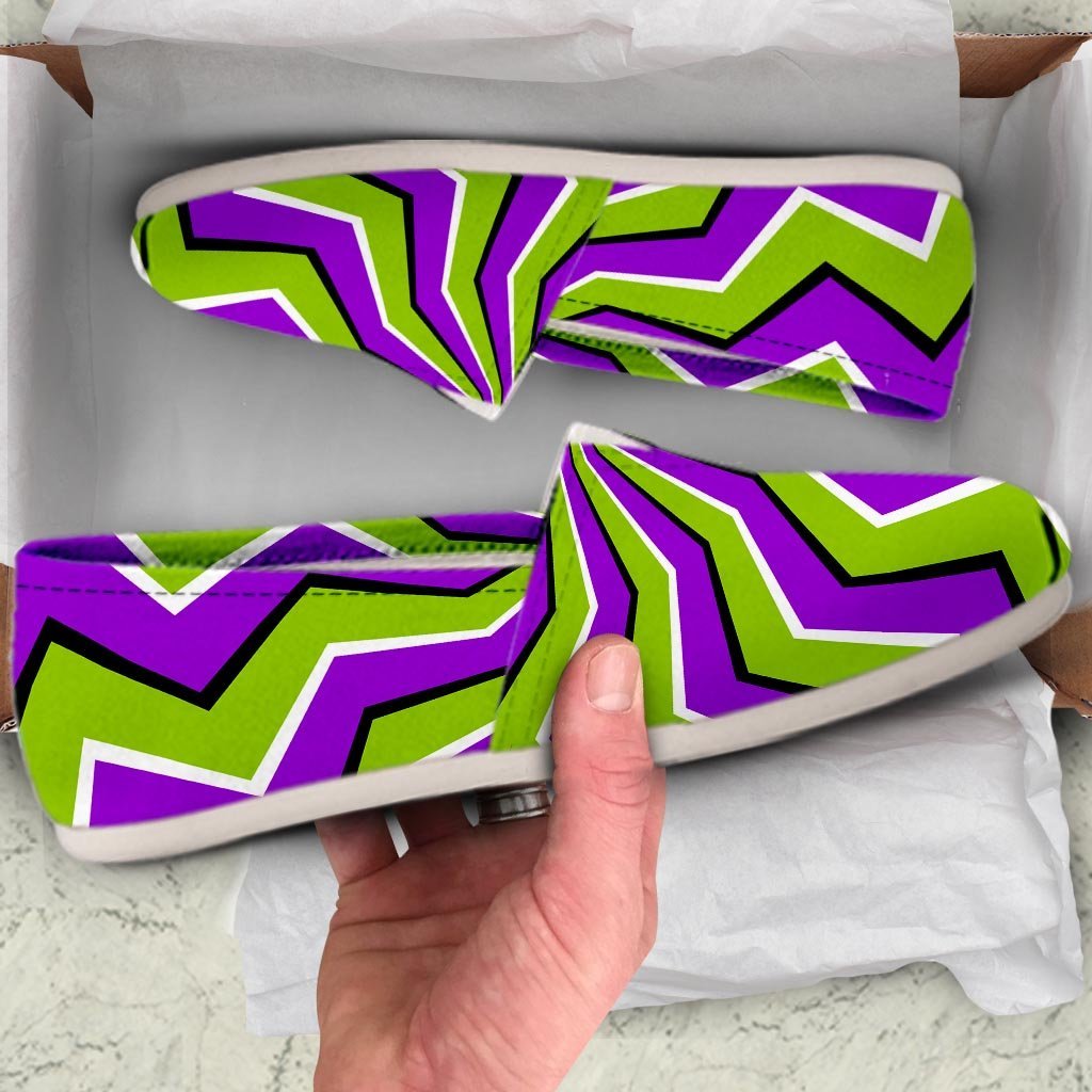 Zigzag Optical illusion Canvas Shoes-grizzshop