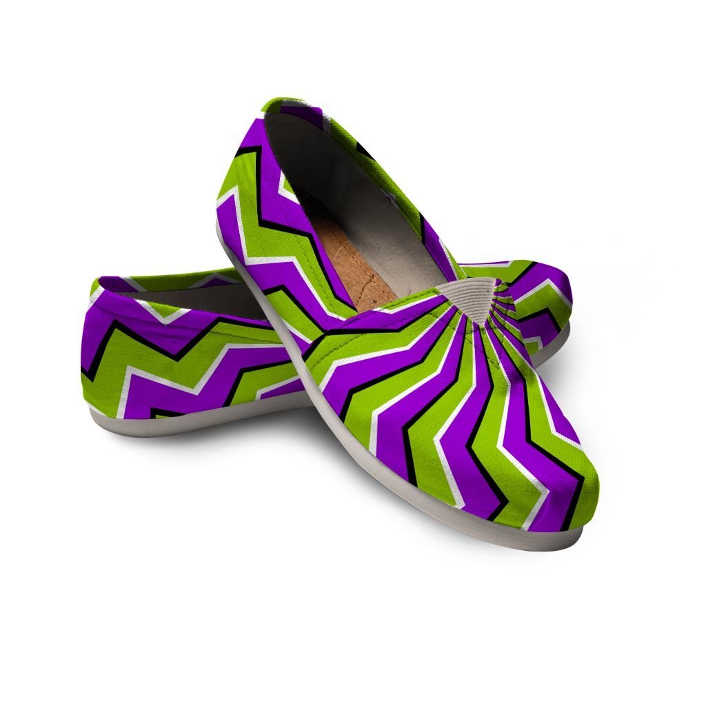 Zigzag Optical illusion Canvas Shoes-grizzshop