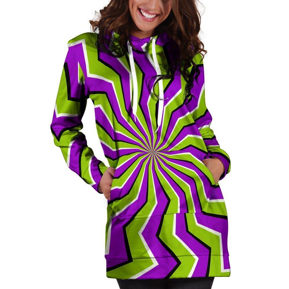 Zigzag Optical illusion Hoodie Dress-grizzshop