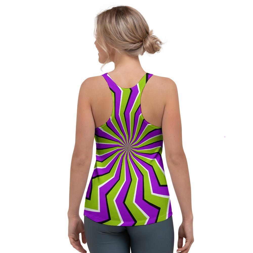 Zigzag Optical illusion Women's Racerback Tank Top-grizzshop