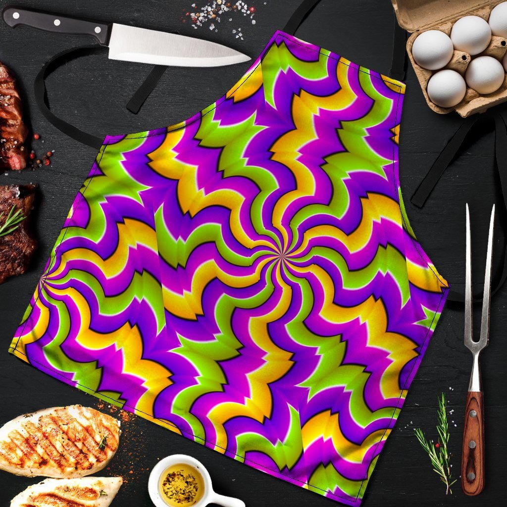 Zigzag Psychedelic Optical illusion Men's Apron-grizzshop